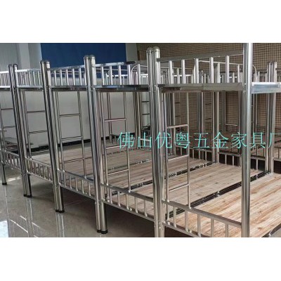 宿舍家具工廠直銷40方灰白鐵板床出租屋鐵床鐵板子母床批發